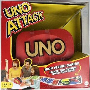 UNO Attack! Electronic Rapid Fire Card Game Mattel 2012 T8219 Ages 7+ NEW SEALED